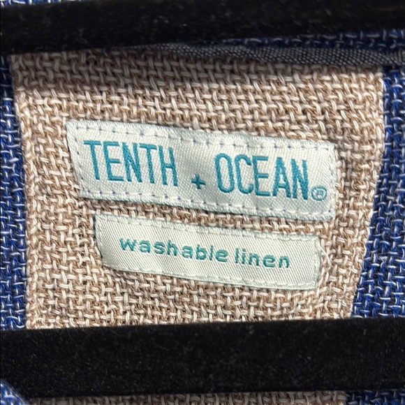 Tenth + ocean Blue Button Down Shirt with Relaxed Collar - Picture 4 of 8